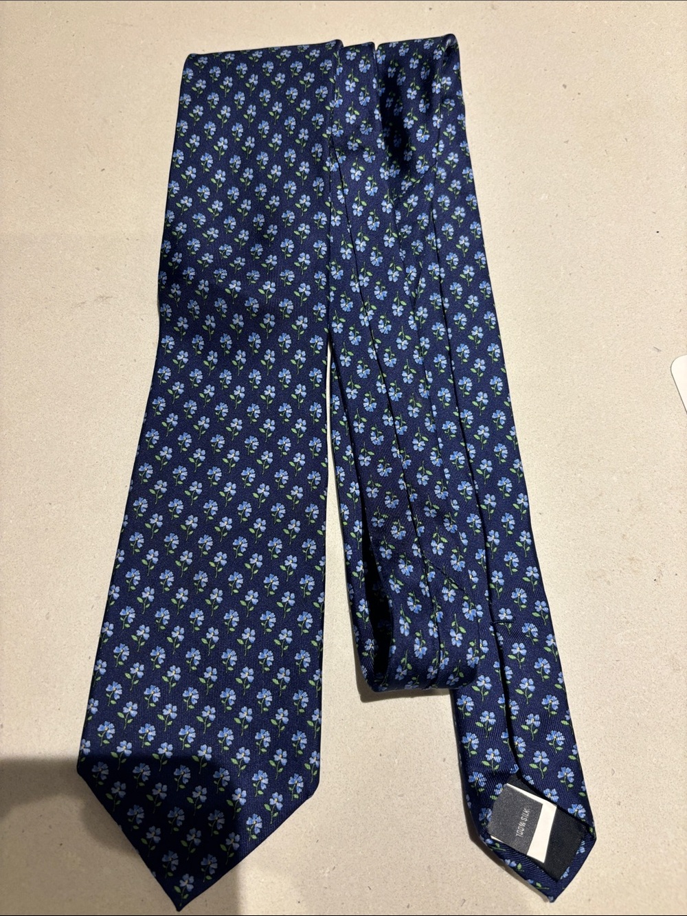 Bonobos Navy Floral Silk Tie with Blue & Green Accents